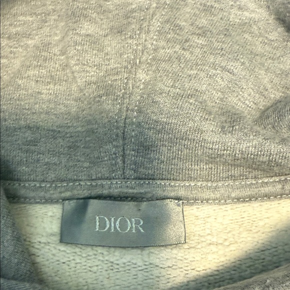 Dior Light Gray Hoodie with Embroidered Logo - Picture 4 of 5
